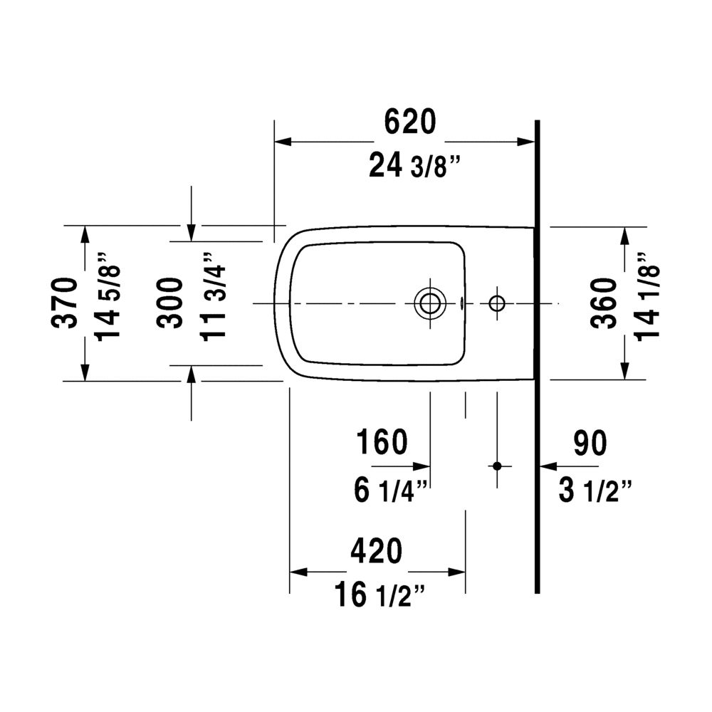 Duravit 228615 Durastyle Bidet Wall Mounted 2