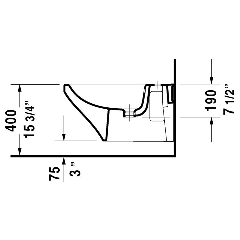 Duravit 228615 Durastyle Bidet Wall Mounted 3