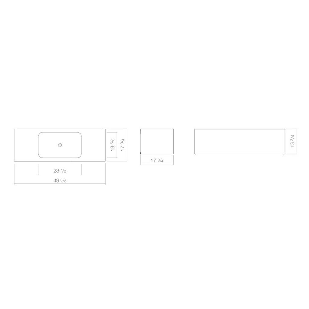 Alape 5167510000 WP.FO6 Rectangular Washplace Grey Fossil 2