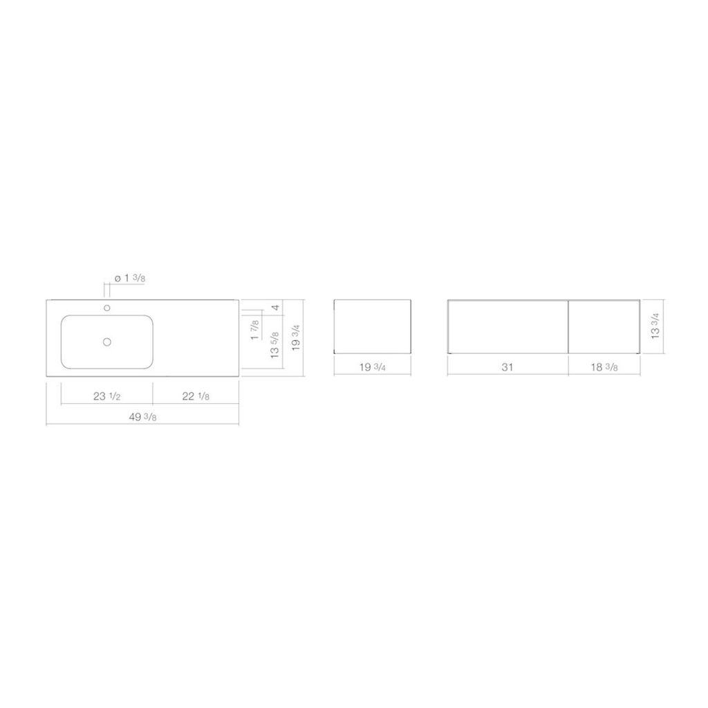 Alape 5168814000 WP.FO7 Rectangular Washplace White 2