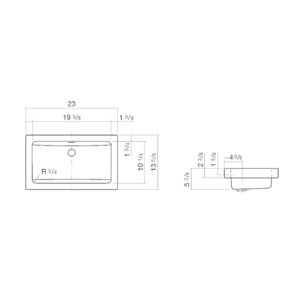 Alape 3205000000 AB.R585.1 Sit-on Basin Rectangular White 2