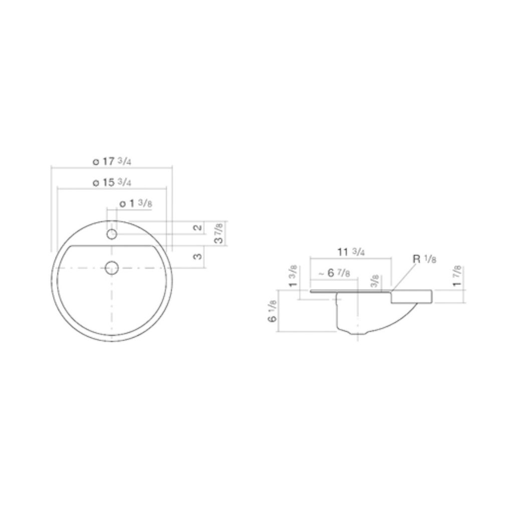 Alape 2900000000 HB.S450H Semi-recessed Basin Round White 2