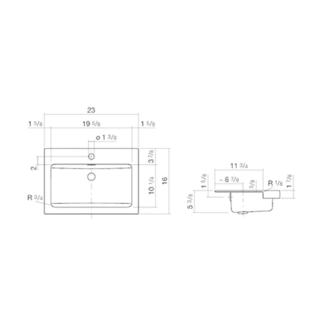 Alape 2700000000 HB.R585H Semi-recessed Basin Rectangular White 2