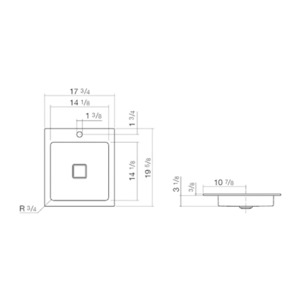 Alape 2303000000 EB.Q450H Built-in Basin Square White 2