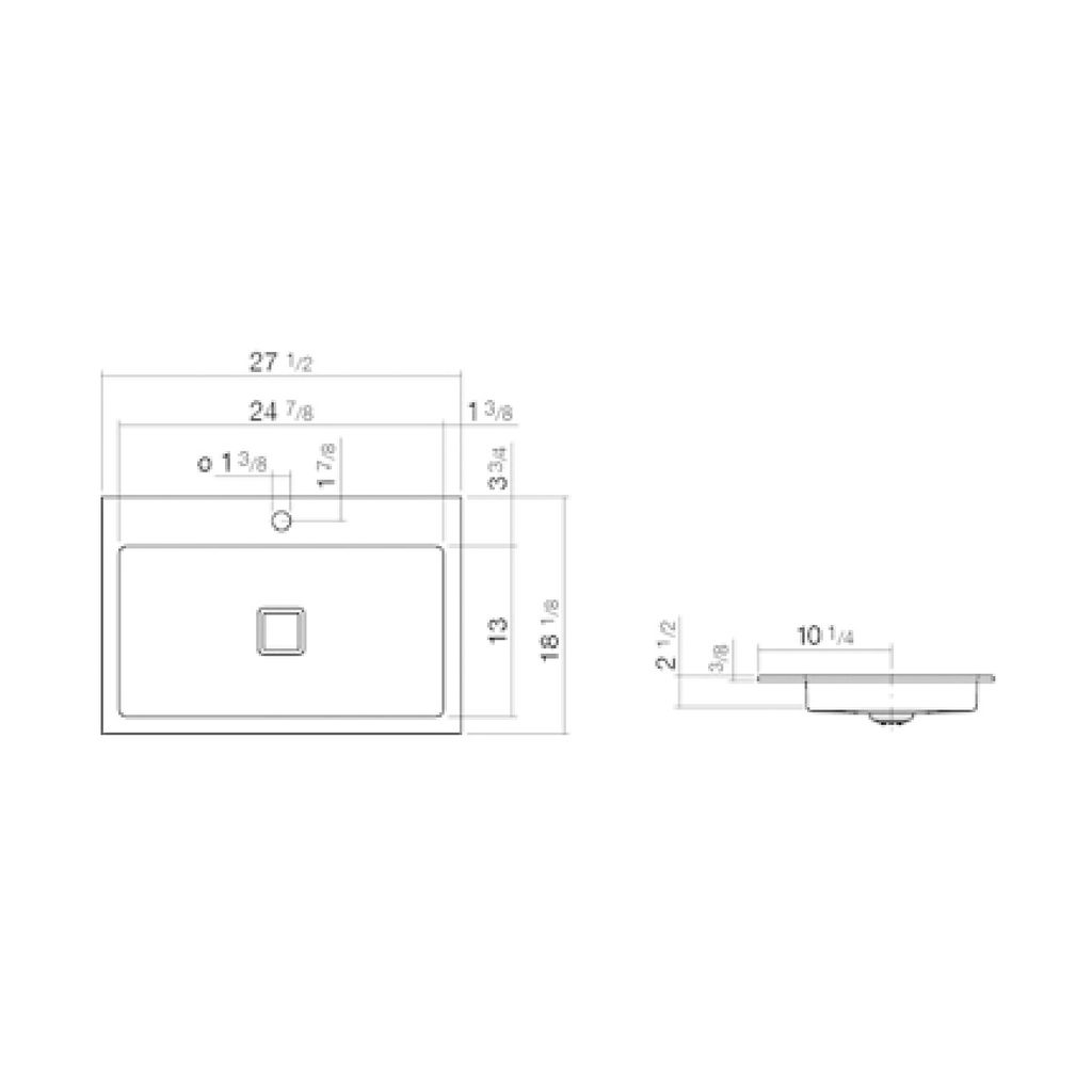 Alape 2208000000 EB.RE700H.2 Built-in Basin Rectangular White 2