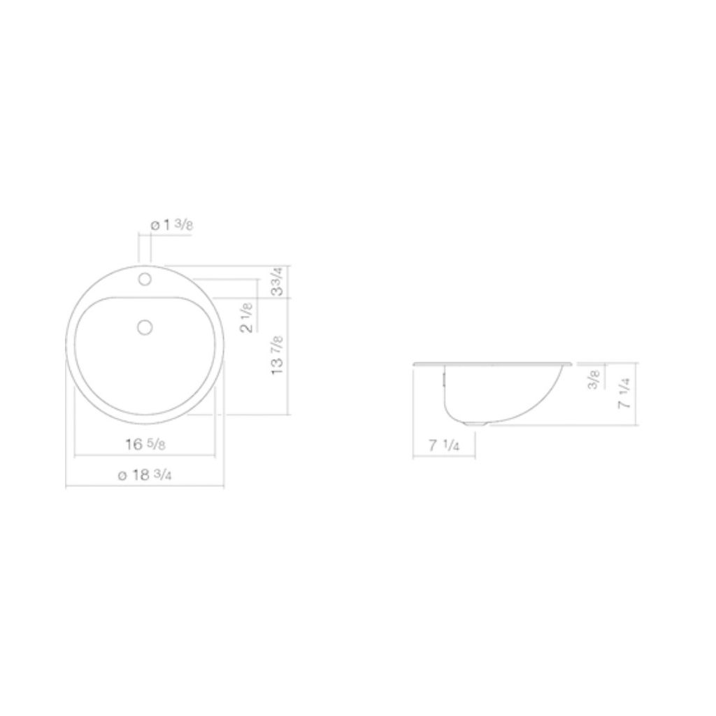 Alape 2005000000 EW 3 Built-in Basin Round White 2