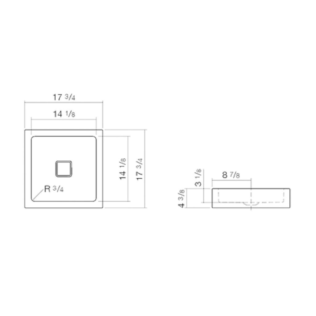 Alape 3302000000 AB.Q450.1 Sit-on Basin Square White 2