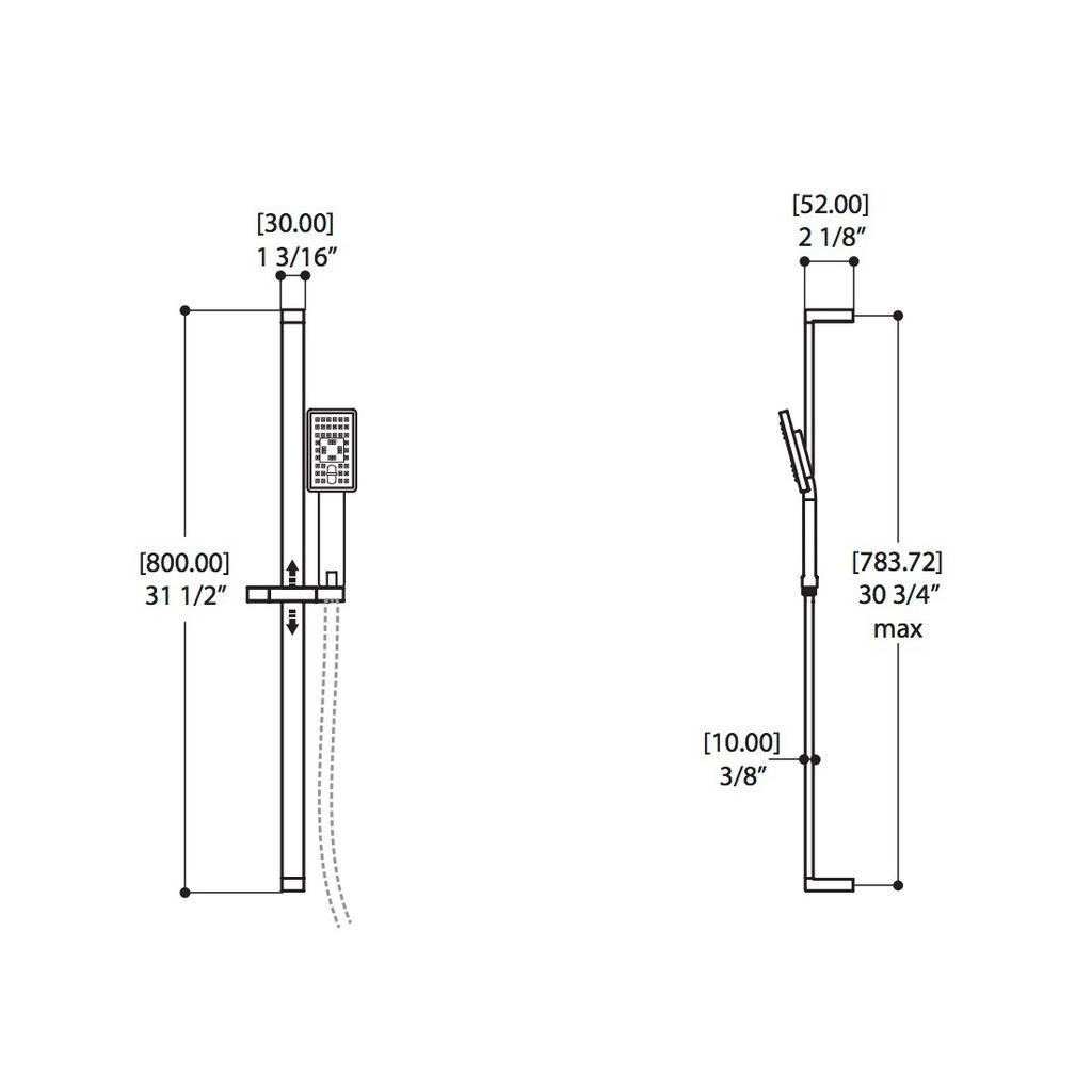 ALT 91326 Misto Thermone Tub Shower System Chrome 2