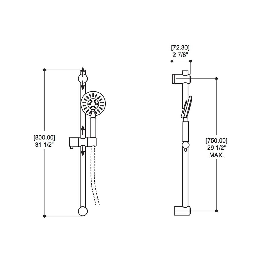 ALT 91082 Via Dante Thermostatic Shower System 2 Functions Electro Black 2