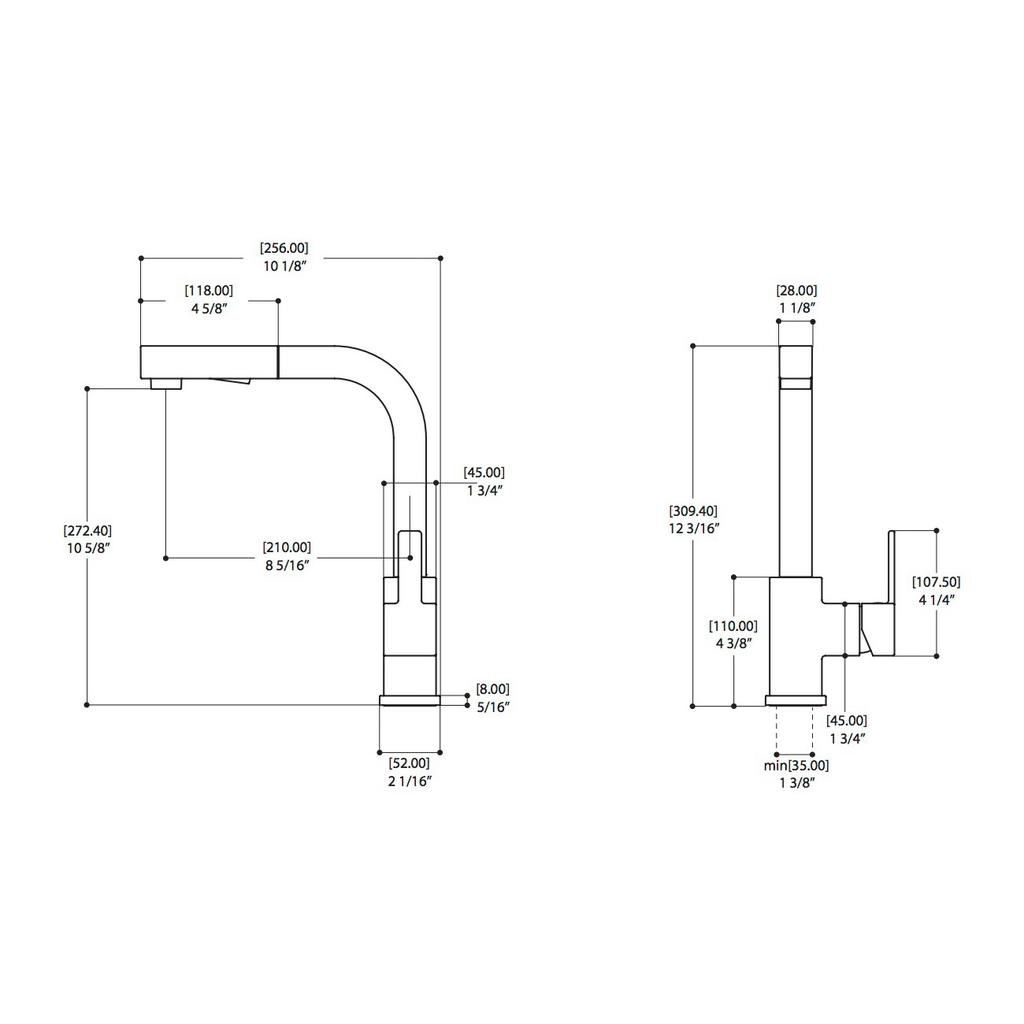 ALT 40878 Pranzo Kitchen Faucet Brush Nickel 2