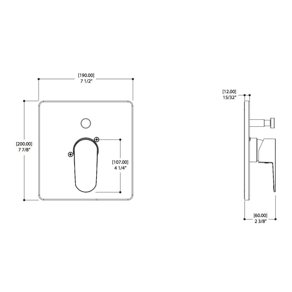 ALT 30332 Misto Thermone With Diverter Trim Kit Chrome 2