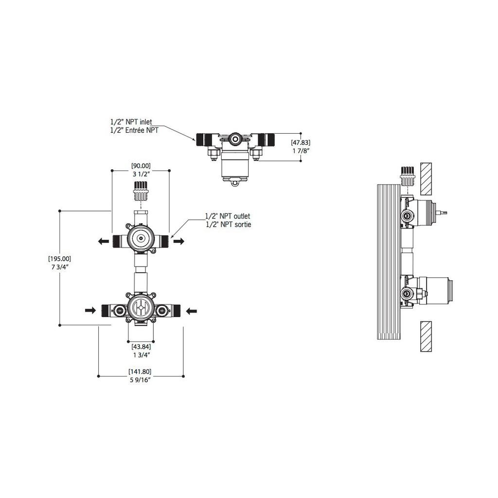 ALT 90802 Uniplex Pressure Balance Valve With Diverter PEX 2