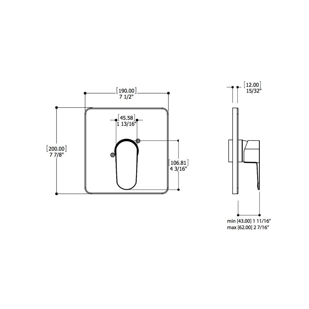 ALT N30722 Misto Pressure Balance Trim Kit Chrome 2