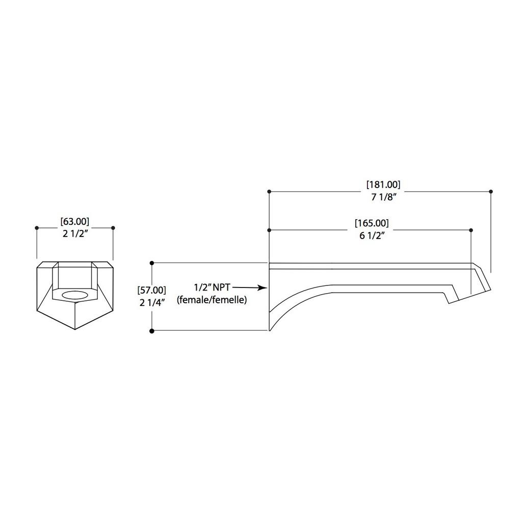 ALT 25860 Baton Rouge Tub Spout Chrome 2