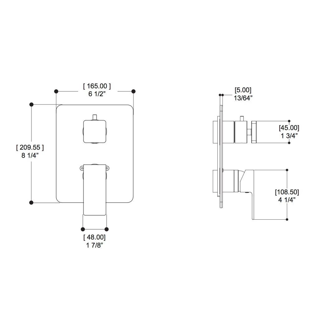 ALT 20892 Riga Uniplex T23 Trim Kit 2 Way Shared Electro Black 2