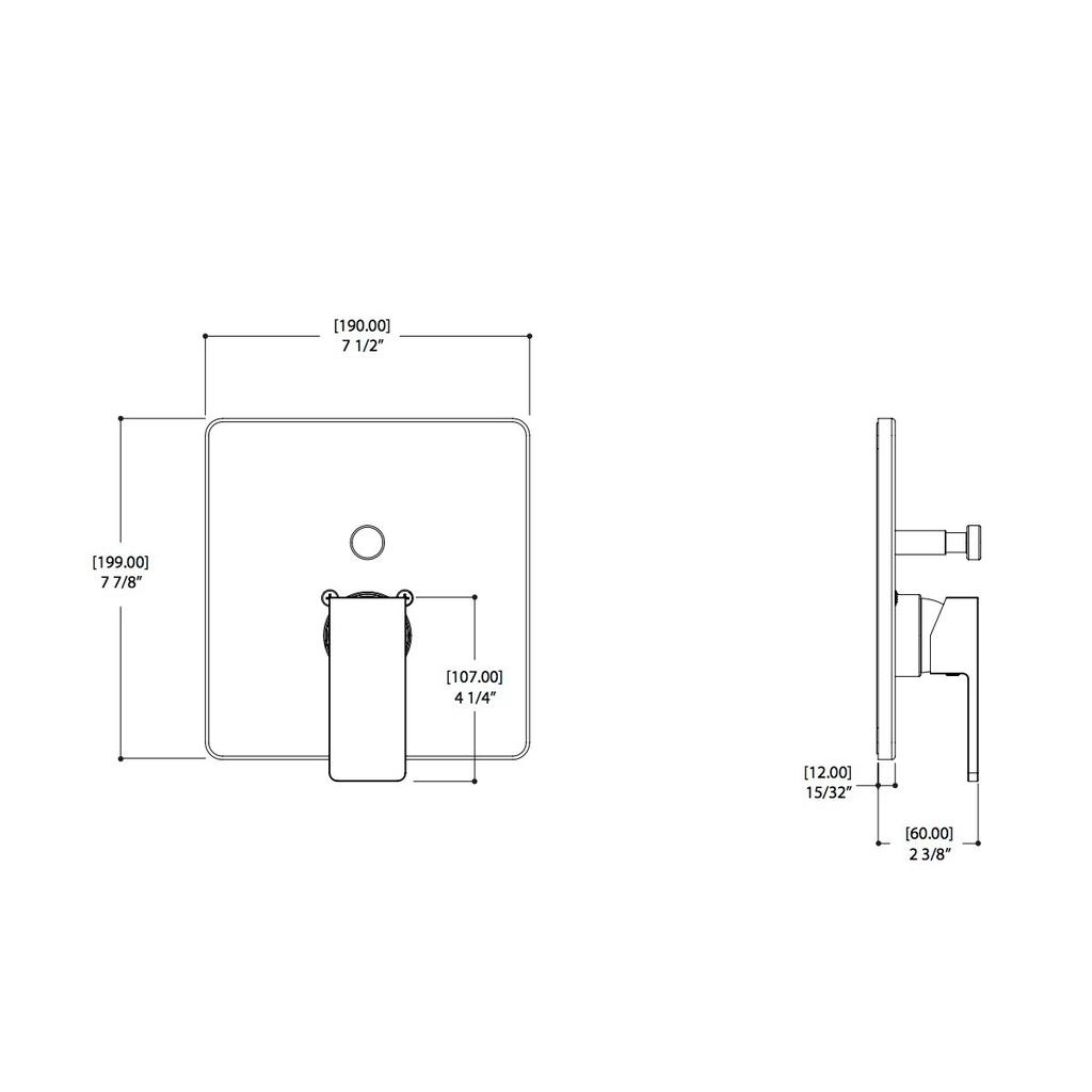 ALT 20921 Riga Pressure Balance With Diverter Trim Kit Electro Black 2