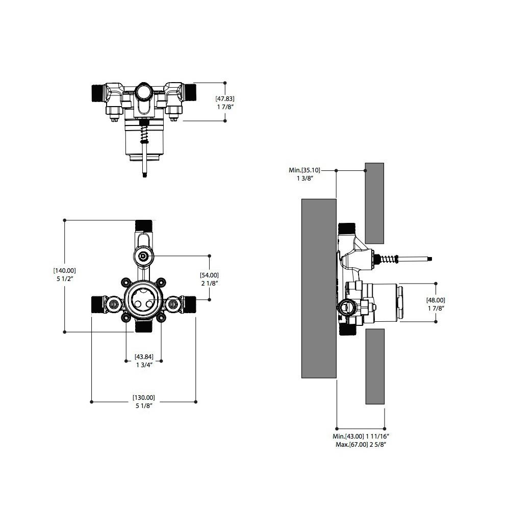 ALT 61264 Thermone With Diverter Valve NPT Chrome 2