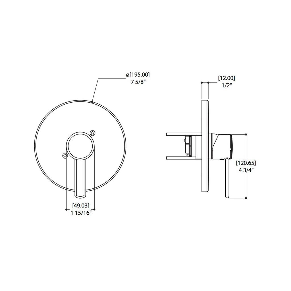 ALT N40721 Circo Pressure Balance Trim Kit Electro Black 2