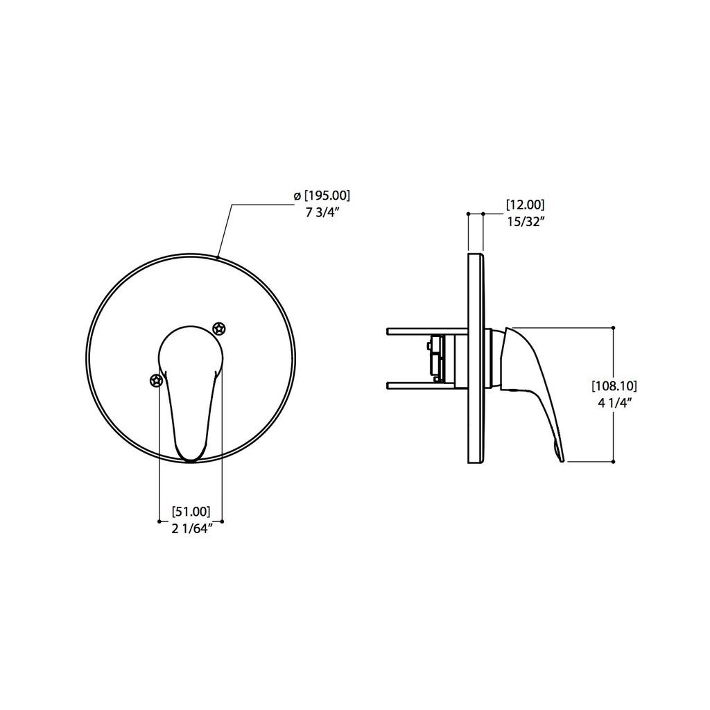 ALT N10721 Volo Pressure Balance Trim Kit Chrome 2