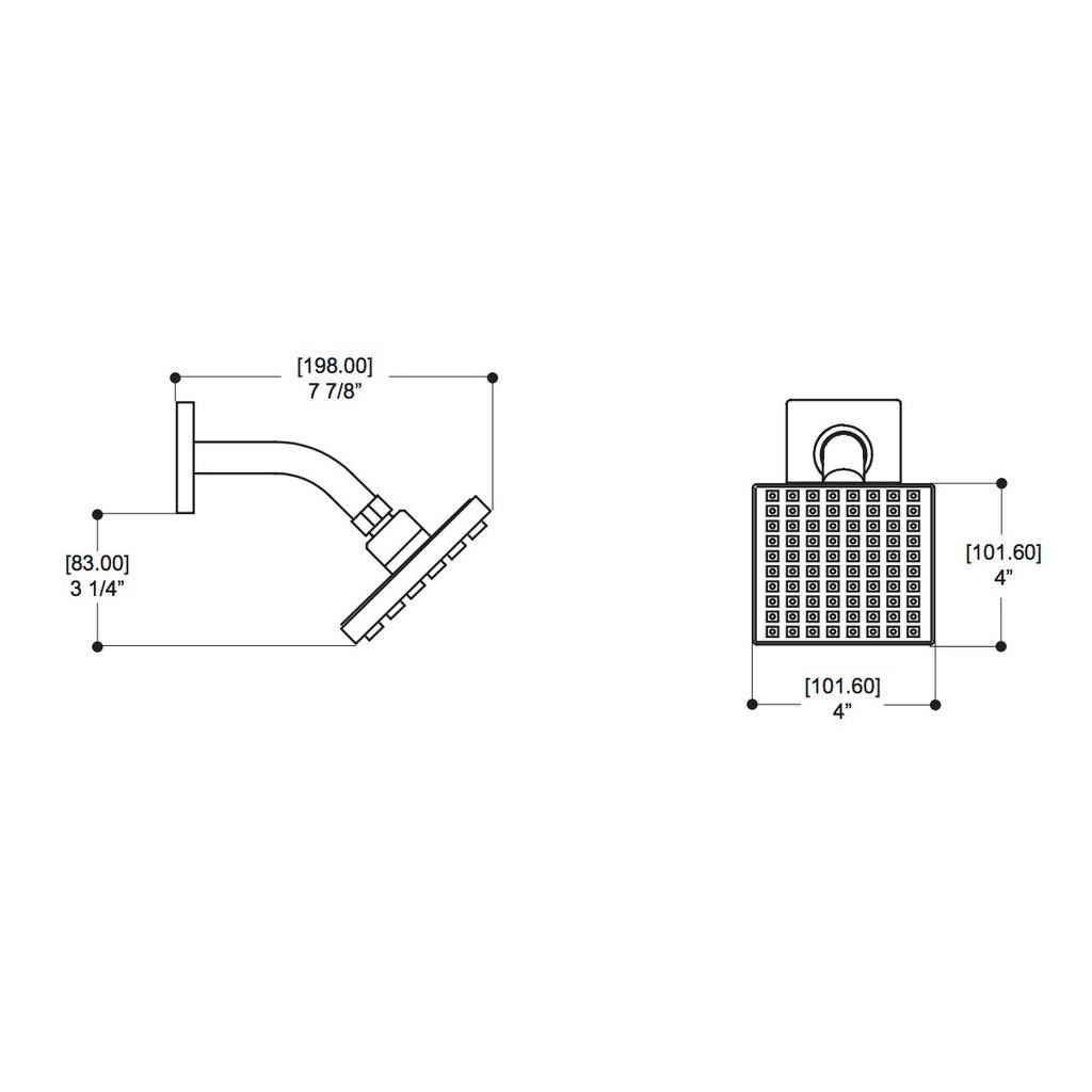 ALT 90812 Round Showerhead 1 Function With Arm Electro Black 2