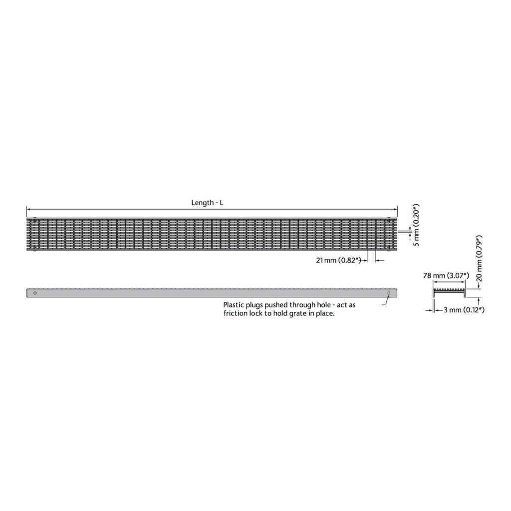 ACO 37421 Linear Stainless Steel Grate 31.50 2