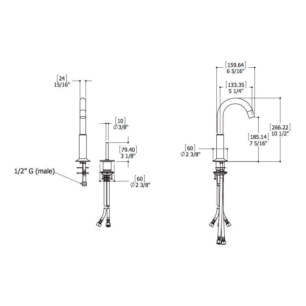 Aquabrass 27412 Geo 2 Piece Lavatory Faucet With Side Joystick Polished Chrome 2