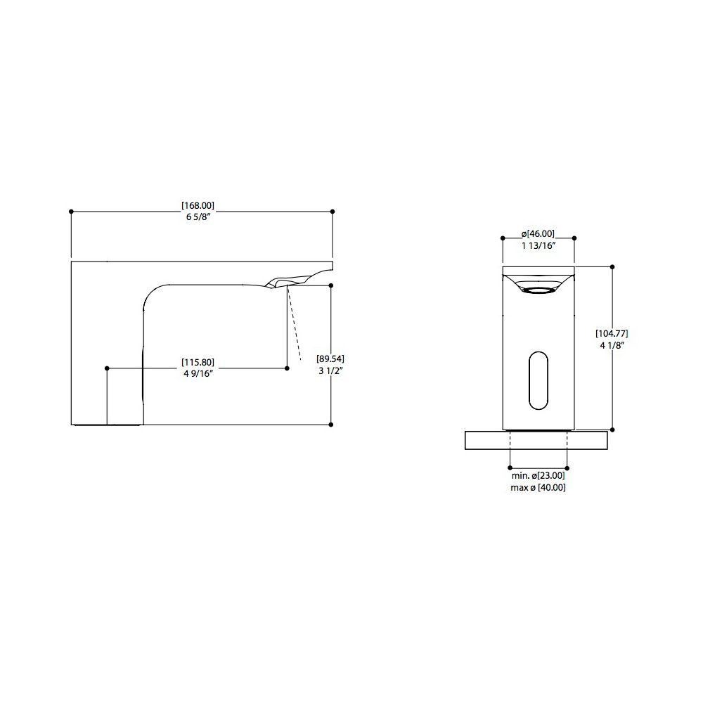 Aquabrass 92064 Alpha Touchless Single Hole Lavatory Faucet Brushed Nickel 2