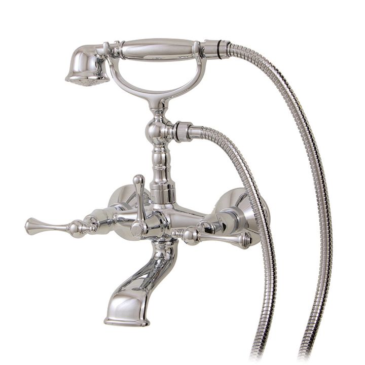 Aquabrass 7304 Regency Wallmount Cradle Tub Filler With Handshower Polished Chrome 1