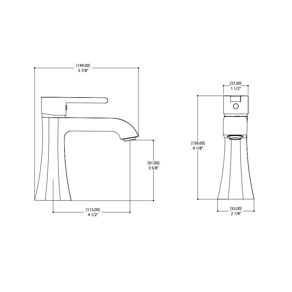 Aquabrass 53014 Otto Single Hole Lavatory Faucet Brushed Nickel 2