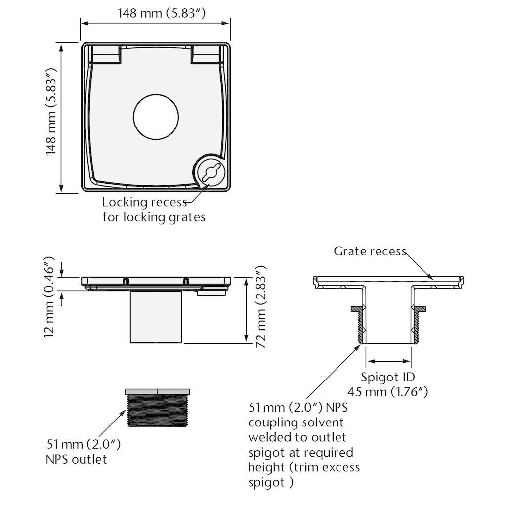 ACO 37122 Showerpoint Drain Shallow Body 2