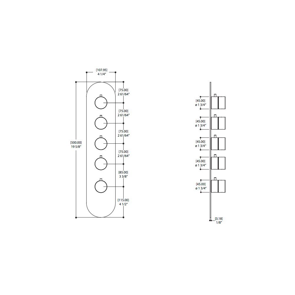 Aquabrass R3495 Trim Set For 3/4 Thermostatic Valve 3004 Brushed Nickel 2