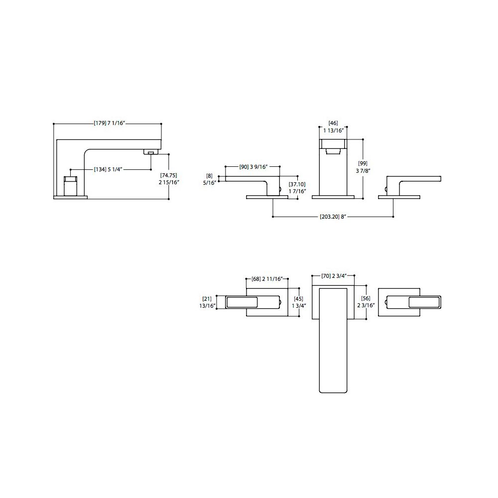 Aquabrass 84016 Widespread Lavatory Faucet Brushed Nickel 2