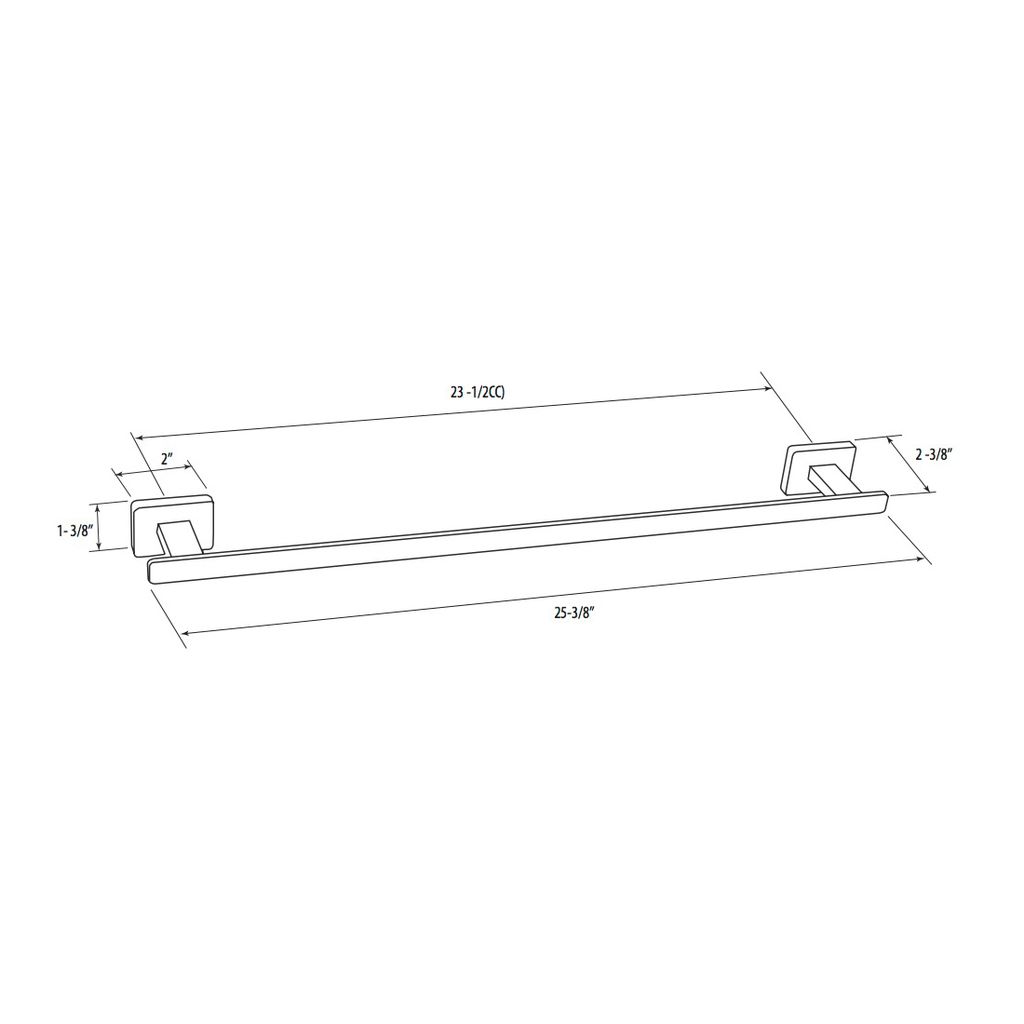 Aquabrass 3503 Serie 3500 24 Wallmount Single Towel Bar Polished Chrome 2