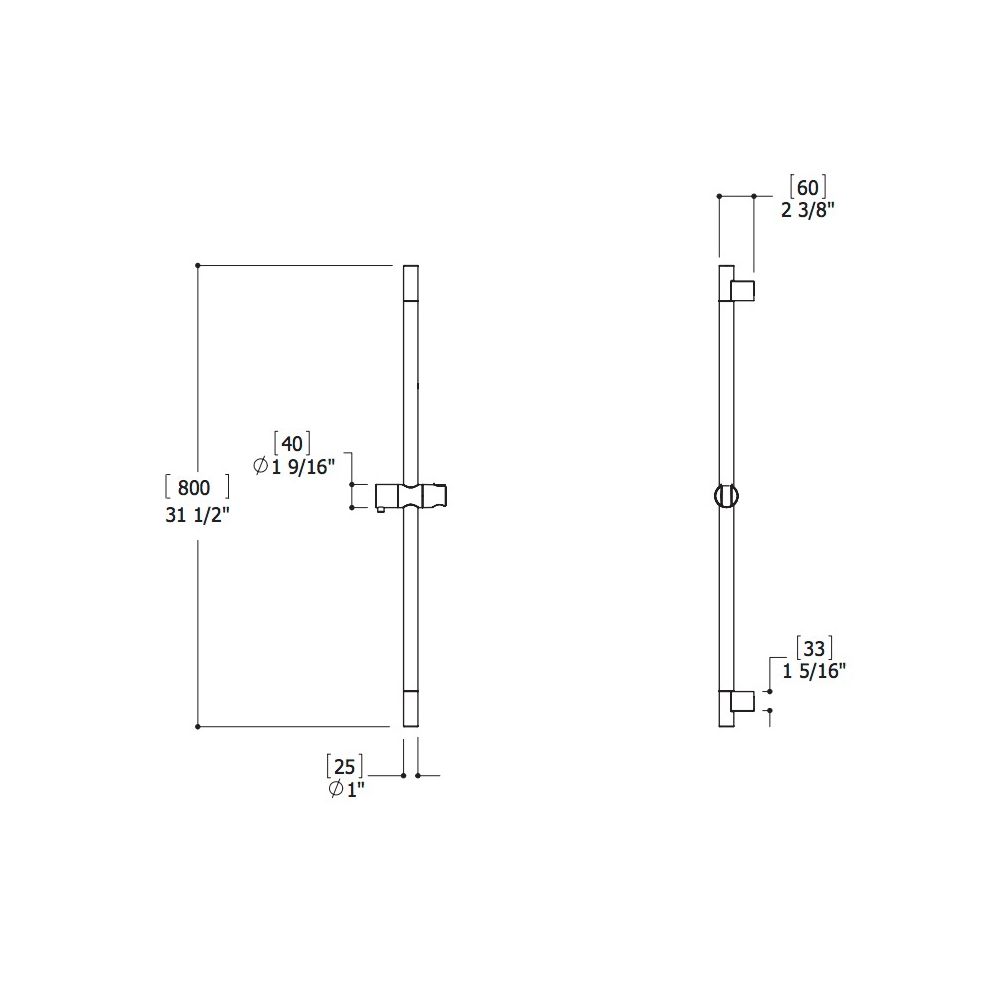 Aquabrass 12686 Round Rail Polished Chrome 2