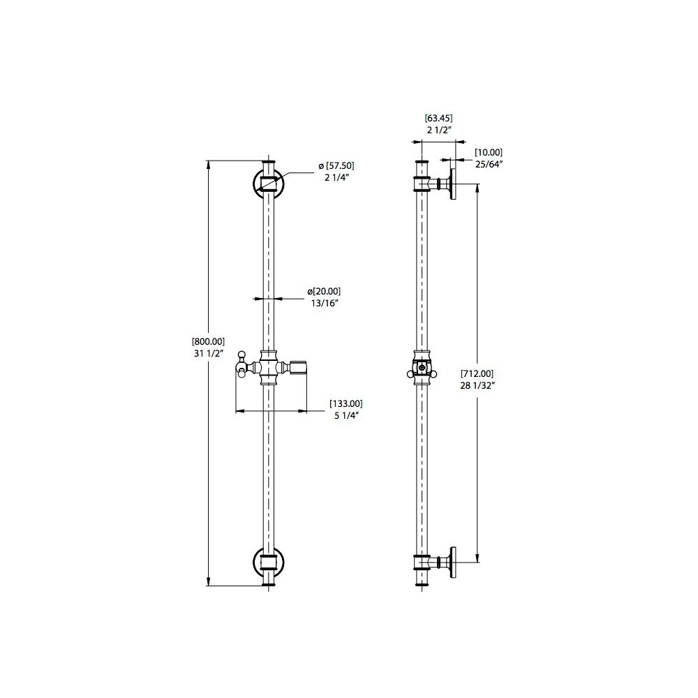 Aquabrass 12763 Classic Rail Polished Chrome 2