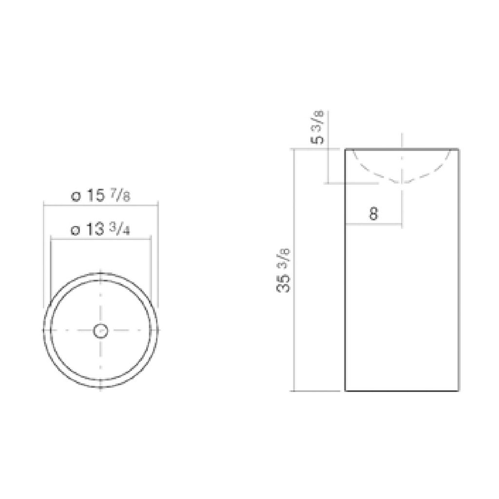 Alape 4504000000 WT.RX400K Round Washstand White 2