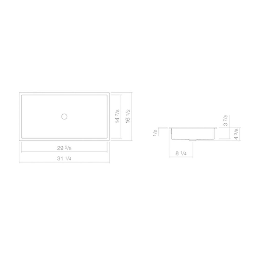 Alape 3227701000 UB.ME750 Undermount Rectangular Basin White 2