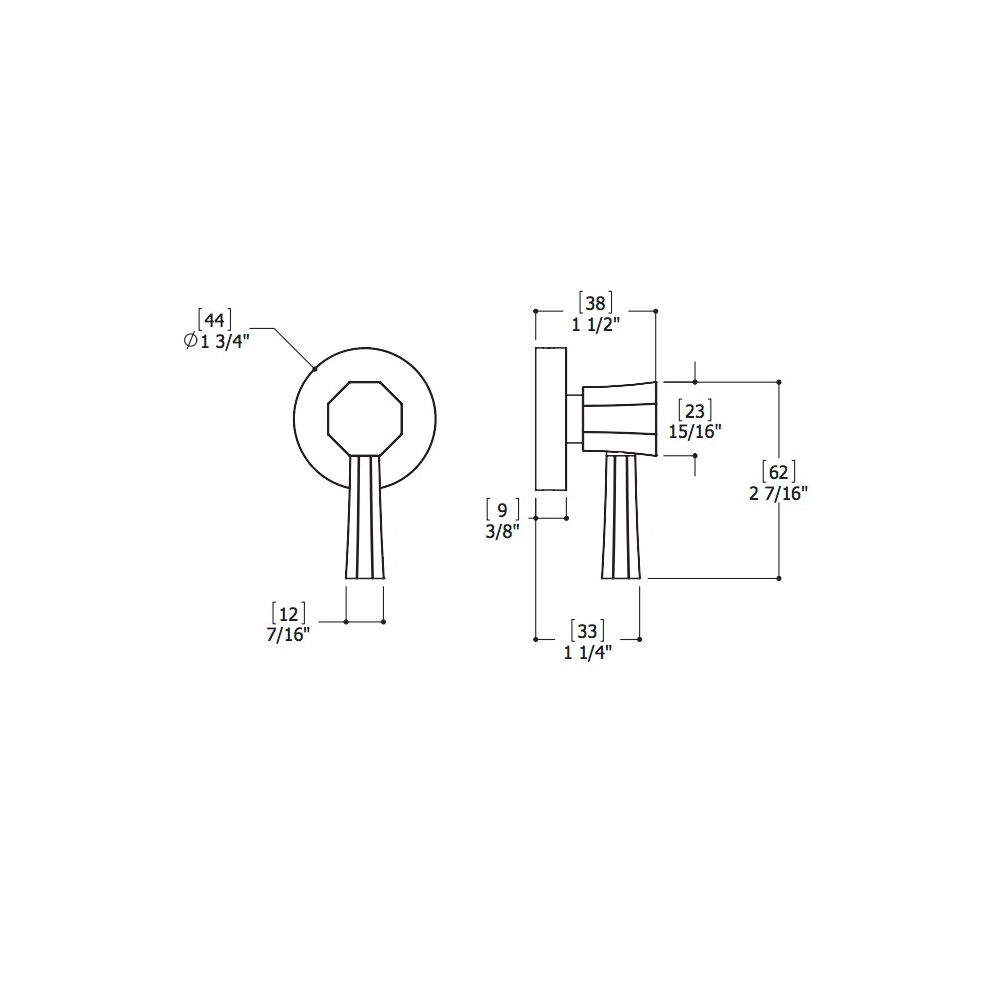 Aquabrass 53095 Thermostatic Valves Handles Otto Handle For Thermostatic Valve Polished Chrome 2