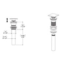 Aquabrass 629 Drains & P Traps 11/4 Square Press Pop Up Drain Brushed Nickel 2