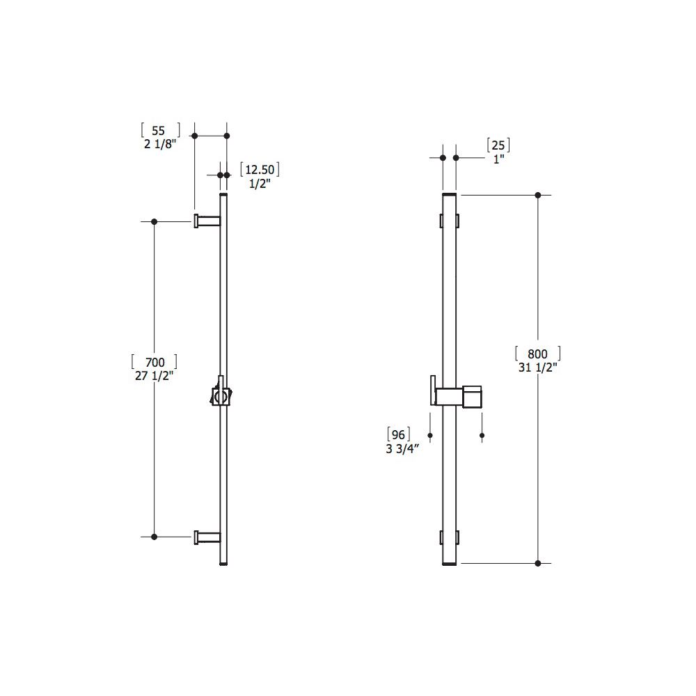 Aquabrass 12753 Aqua2 Square Rail Brushed Nickel 2