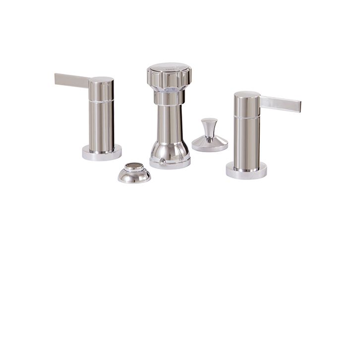 Aquabrass 68026 Blade 4 Hole Bidet Set Brushed Nickel 1