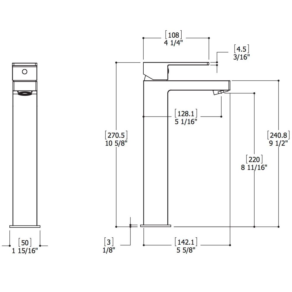 Aquabrass 86020 Madison Tall Single Hole Lavatory Faucet Brushed Nickel 2