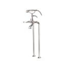 Aquabrass 7386 Regency Cradle Tub Filler With Handshower And Floor Risers Brushed Nickel 1