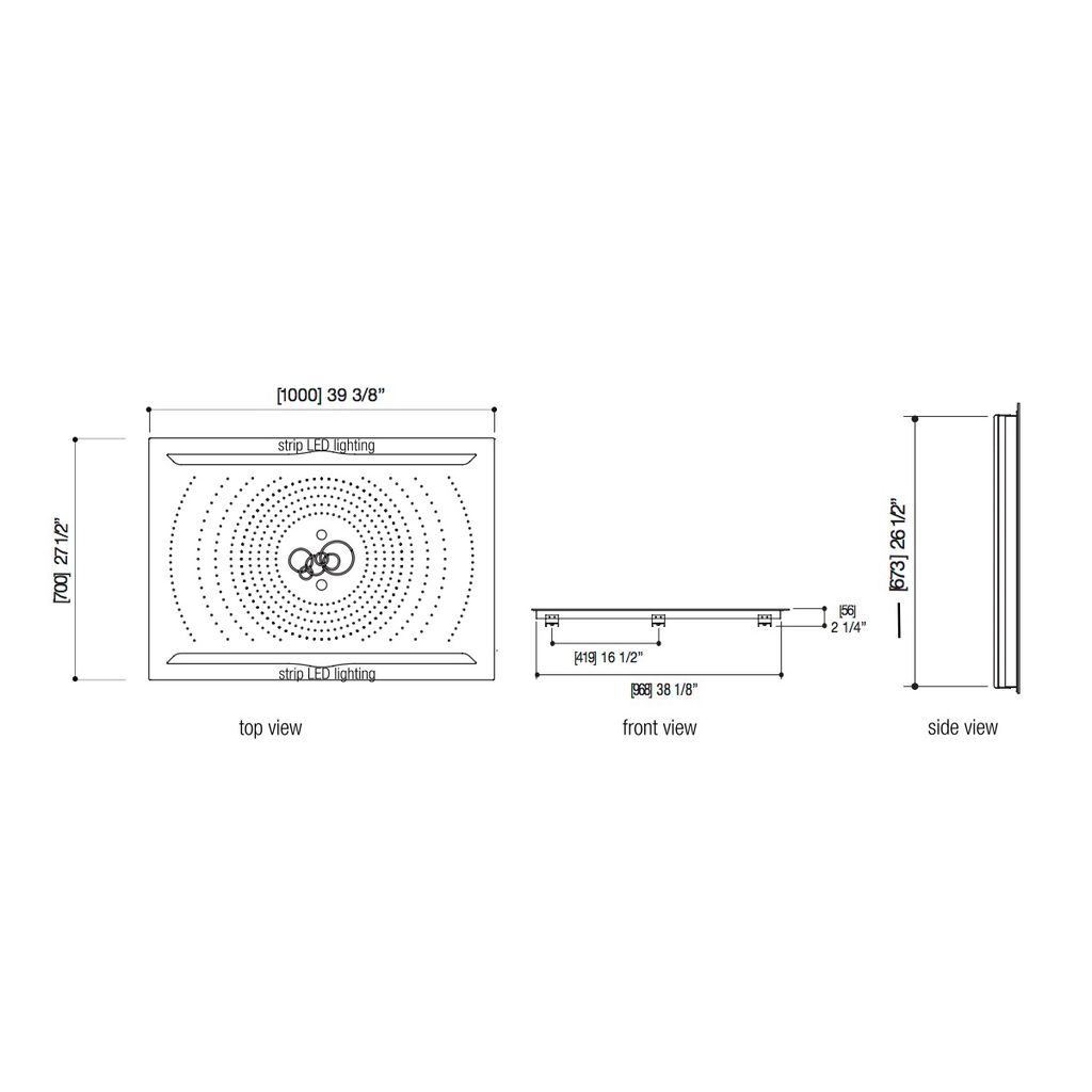 Aquabrass 960 Cura 40 x 28 Recessed Rainhead 2