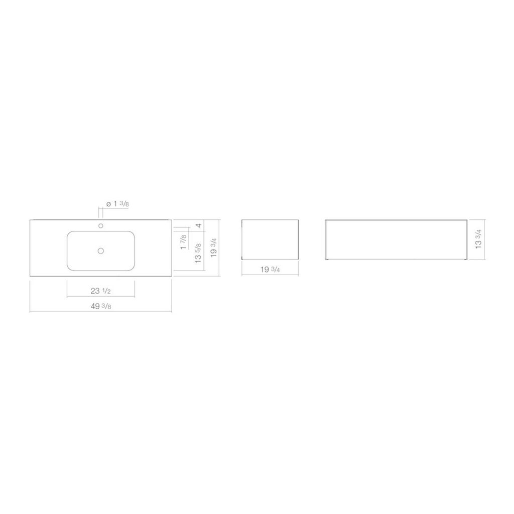 Alape 5167811000 WP.FO5 Rectangular Washplace Moonstone 2