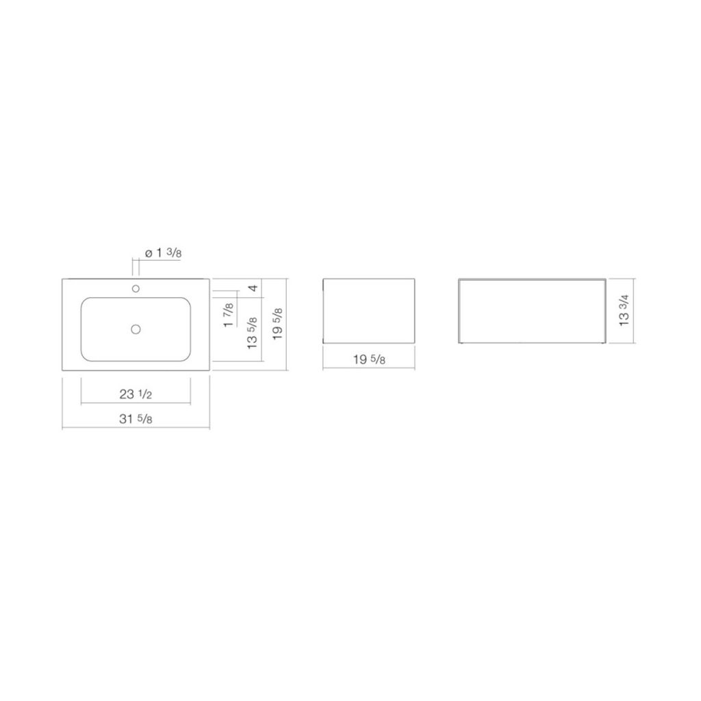 Alape 5165813000 WP.FO1 Rectangular Washplace Shadow Earth 2