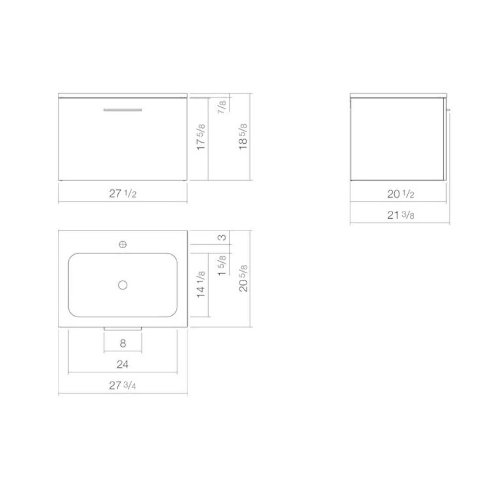 Alape 5147620611 Unit.SR2 Rectangular Washplace White 2