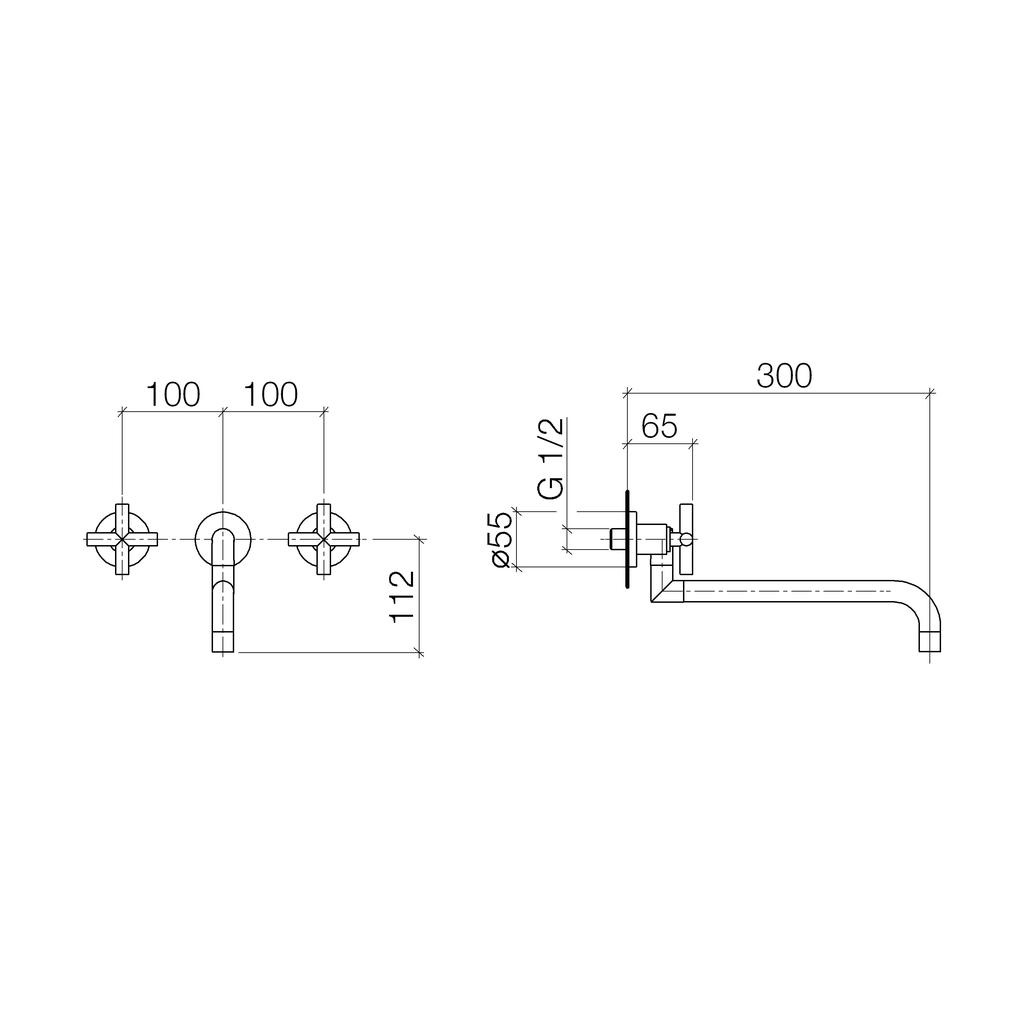 Dornbracht 36818892 Tara Wall Mounted Kitchen Faucet Platinum Matte 2