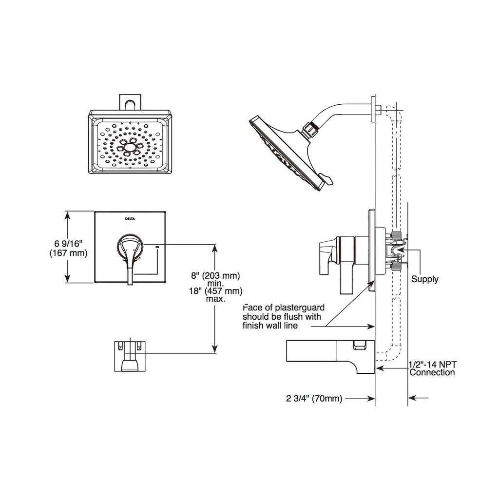 Delta T17074 Zura Monitor 17 Series Valve Only Trim Champagne Bronze 2
