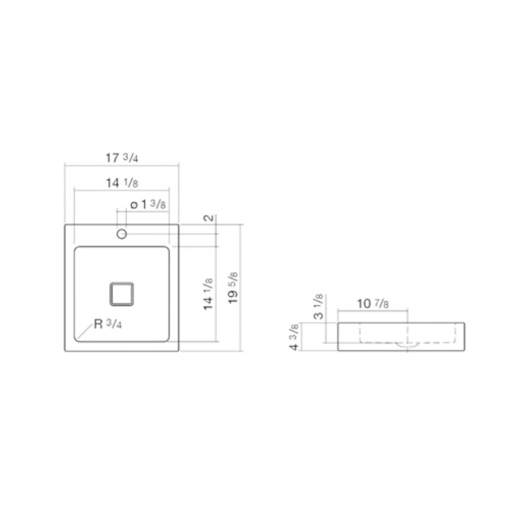 Alape 3304000000 AB.Q450H.1 Sit-on Basin Square White 2